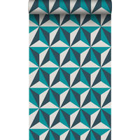 TAPETE 3D-Muster 53 cm x 10.05 m - Türkis, Papier (53/1000cm) - Origin Wallcoverings