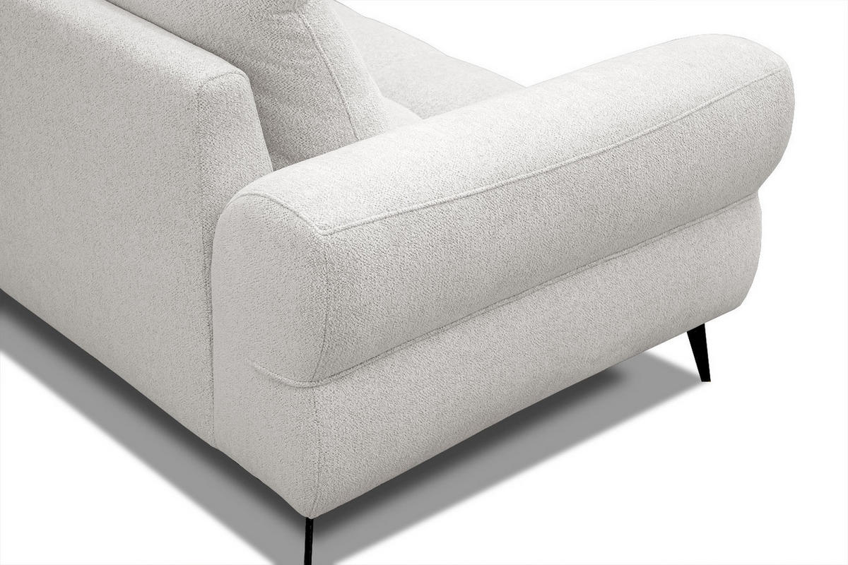 ECKSOFA SALVINI 4-Sitzer, weiß - Schwarz/Weiß, Holzwerkstoff/Textil (292/158cm) - Courtois Laville