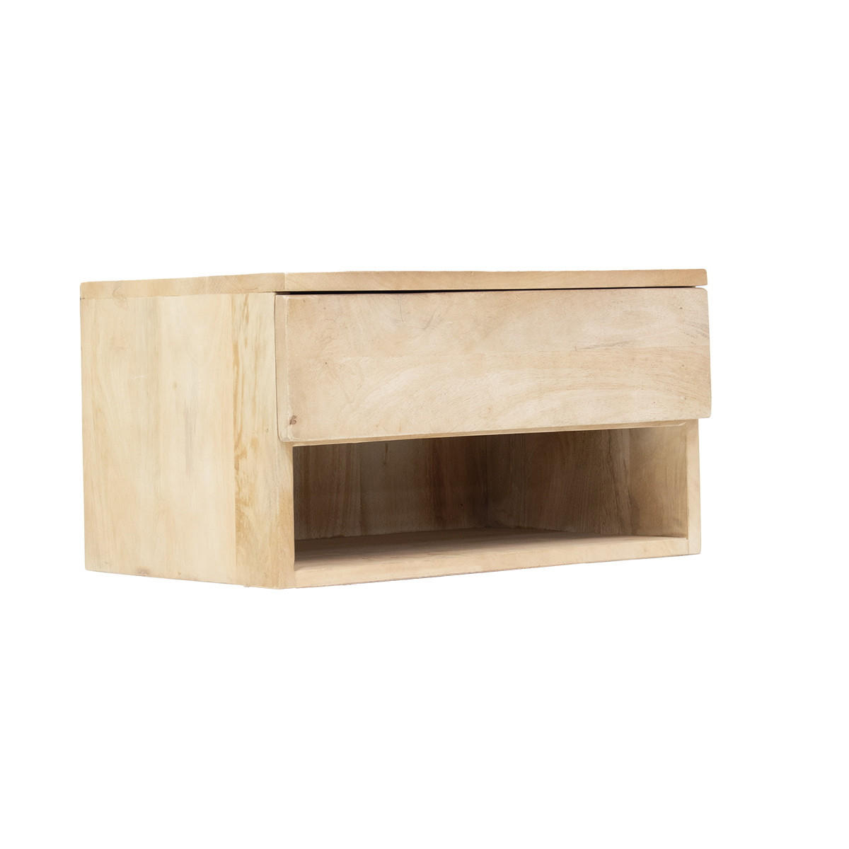 NACHTTISCH mit 1 Schubladen rechteckig aus Mangoholz 45x30x25cm, natürlich - Braun, Holz (45/25/30cm) - Giga Meubel