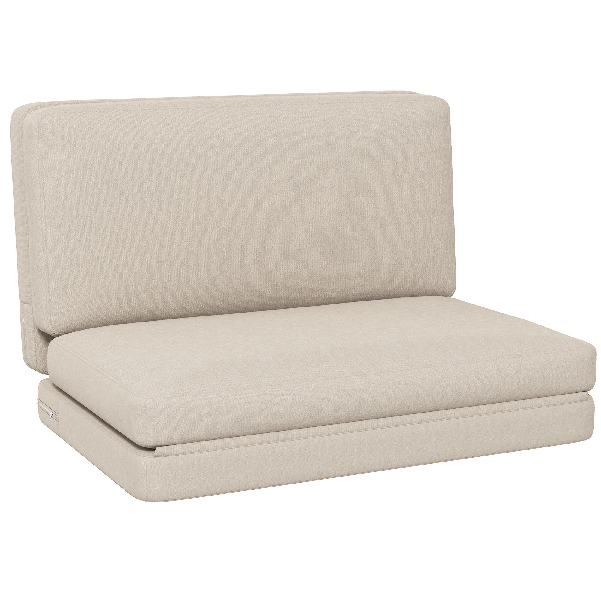 BODENSOFA 3-in-1, bis 240 kg belastbar, Beige - Beige, Kunststoff (275/10/120cm) - HOMCOM