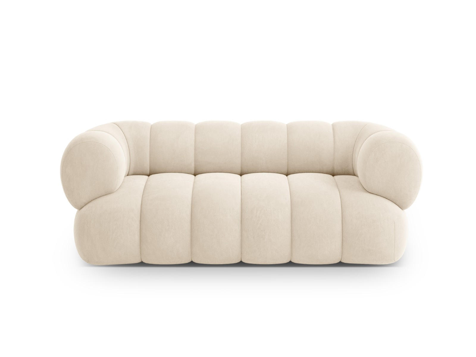 SOFA Koge aus Samt leichtes beige 2 Sitzplätze - Creme, Textil (95/70/180cm) - Cosmopolitan Design