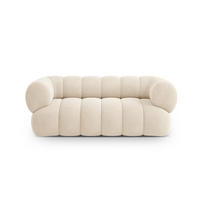 SOFA Koge aus Samt leichtes beige 2 Sitzplätze - Creme, Textil (95/70/180cm) - Cosmopolitan Design