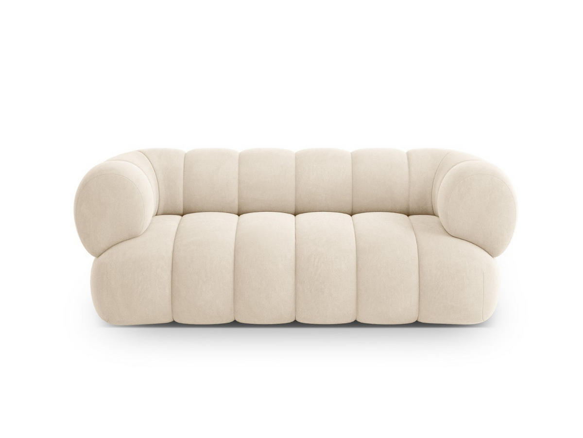 SOFA Koge aus Samt leichtes beige 2 Sitzplätze - Creme, Textil (95/70/180cm) - Cosmopolitan Design