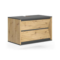 WASCHBECKENUNTERSCHRANK Edelin Anthrazit/Artisan 80 x 50 cm mit 2 Schubladen - Anthrazit/Eiche Artisan, Holzwerkstoff (80/50/45cm) - Vicco