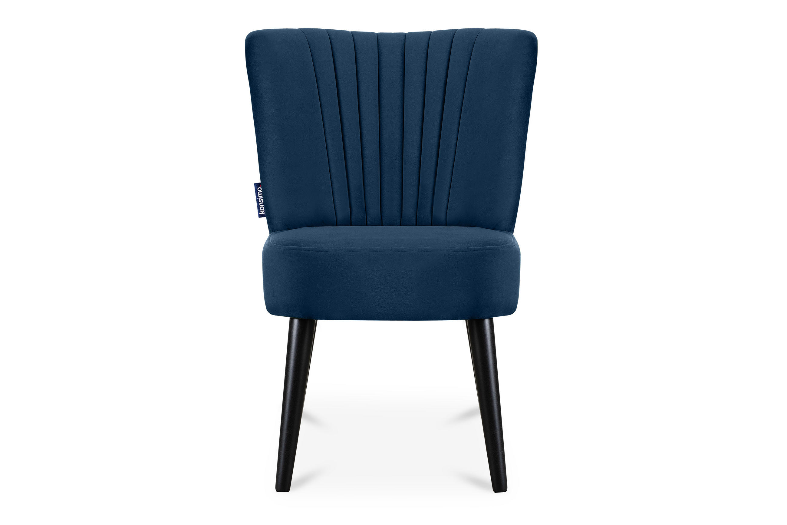 COCKTAILSESSEL DUCO auf hohen Beinen, Marineblau/Schwarz - Schwarz/Dunkelblau, Holz/Textil (63/89/65cm) - KONSIMO®
