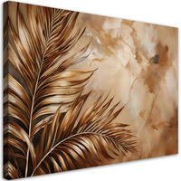 WANDBILD glamour palmblätter marmor sepia - Beige, Textil (60/40cm) - Feeby