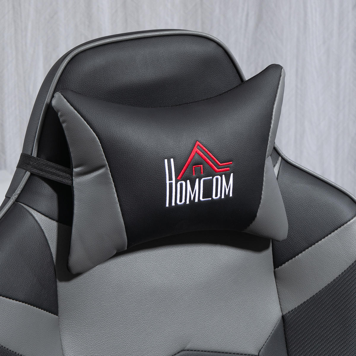 RELAXSESSEL mit Massagefunktion, Kissen, Kunstleder, Grau - Grau, Leder (82.5/111.5/79.5cm) - HOMCOM