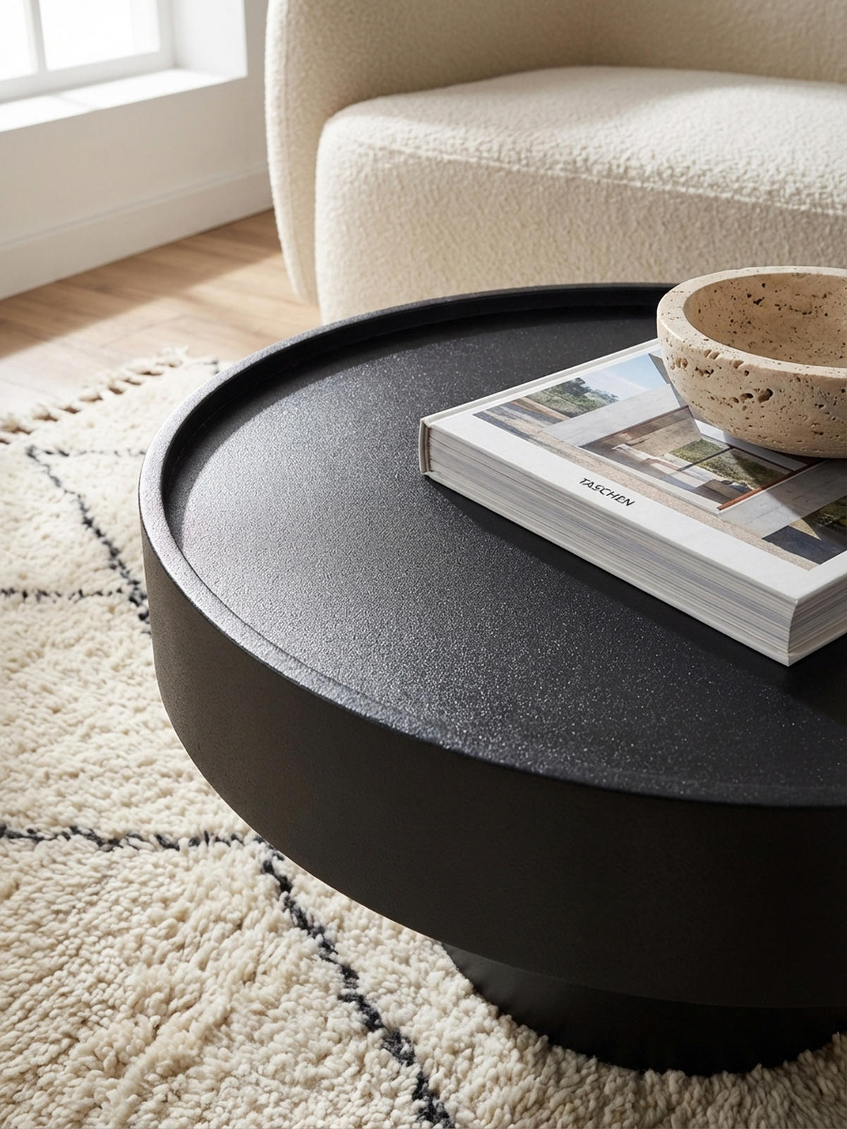 COUCHTISCH Schwarz Metall, Pilz-Design, Maße 60x60x36 cm - Schwarz, Metall (60/60/36cm) - KADIMA DESIGN