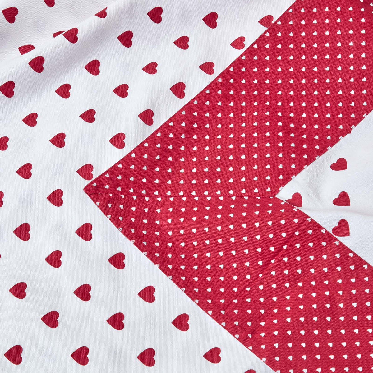 ÜBERWURF 150/200 cm, Herz-Muster, 100% Baumwolle - Rot, Textil (150/200cm) - Homescapes