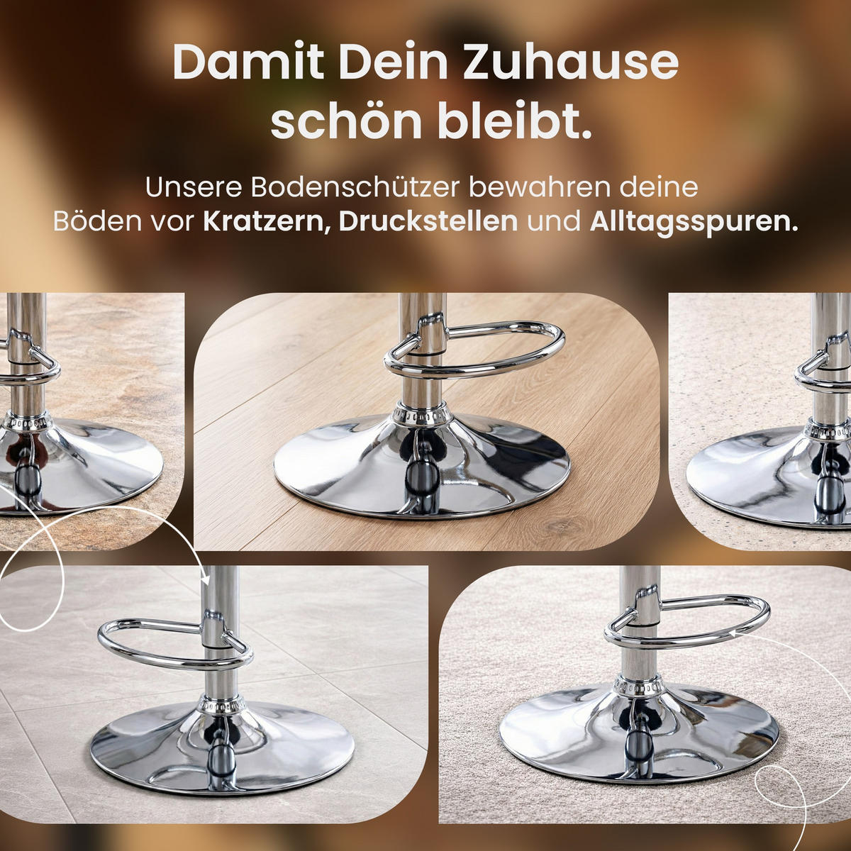 BARHOCKER Lederlook Grau - Chromfarben/Grau, Textil/Metall (47/85/48cm) - CLP