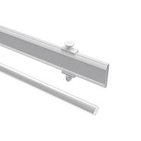PANEELWAGEN MIT KLETTBAND und Rundkopfgleiter Easyslide 70 cm, Aluminium, Weiß - Weiß, Metall (1/4.3/70cm) - INTERDECO