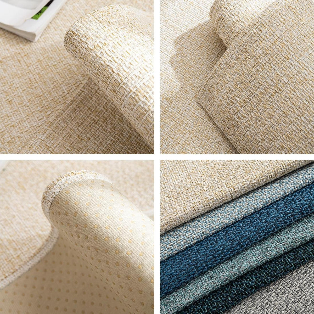 SOFABEZUG Leinen Struktur, Rutschfest, Beige, 90x120cm - Beige, Textil (90/120cm) - Authentics