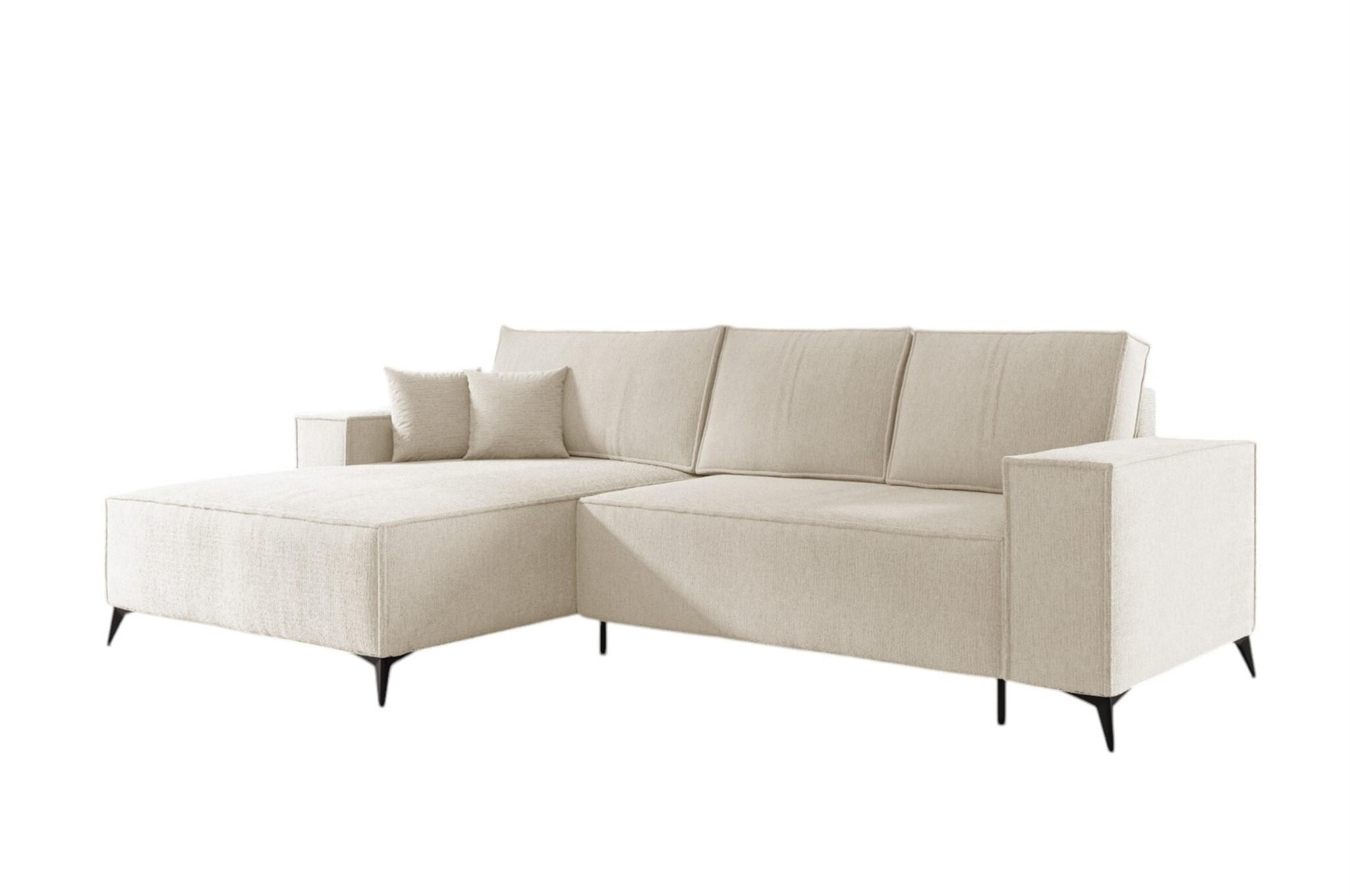 ECKSOFA Fiore - Weiß, Holzwerkstoff/Textil (294/185cm) - Fun Möbel