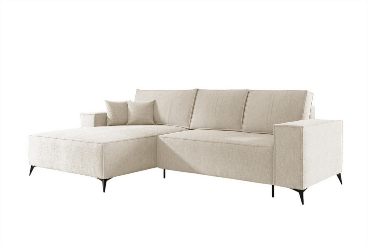 ECKSOFA Fiore - Weiß, Holzwerkstoff/Textil (294/185cm) - Fun Möbel