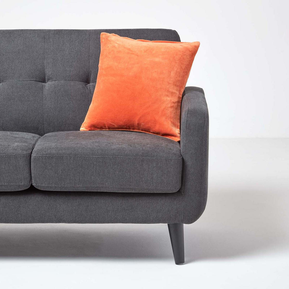 KISSENHÜLLE Baumwollsamt orange 60/60 cm - Orange, Textil (60/60cm) - Homescapes