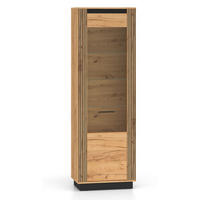 VITRINE Urso Gold Craft Eiche / Schwarz 65 / 40 / 200 cm - Eichefarben/Schwarz, Holz/Holzwerkstoff (65/200/40cm) - Feldmann-Wohnen