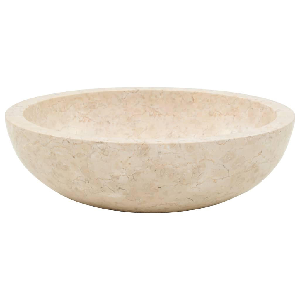 Thumbnail - Nettlife Waschbecken, Creme, Stein, 40x12x40 cm, Badezimmer, Waschbecken & Armaturen, Waschbecken