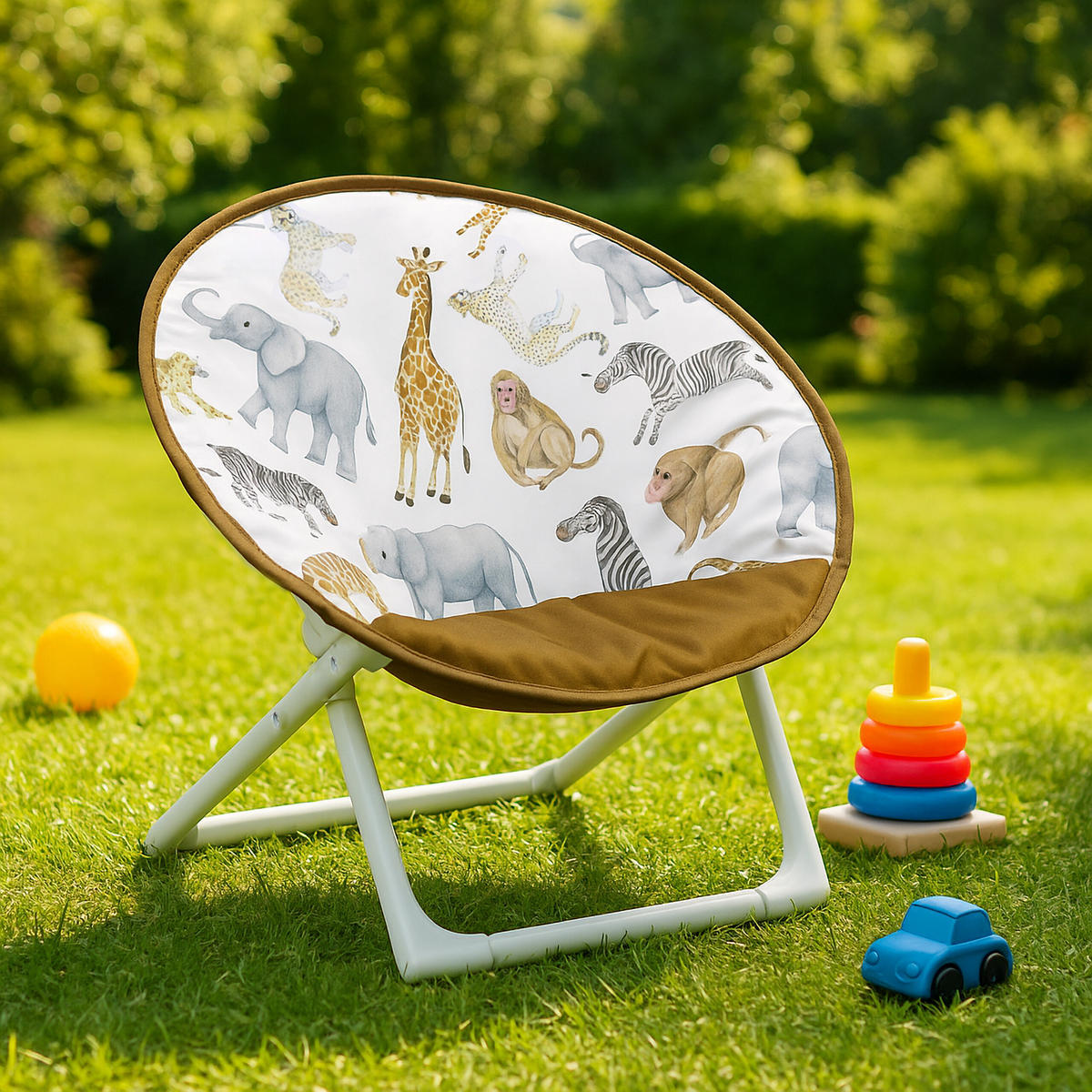 MOONCHAIR - Weiß, Kunststoff/Textil (50/47/48cm) - Relaxdays