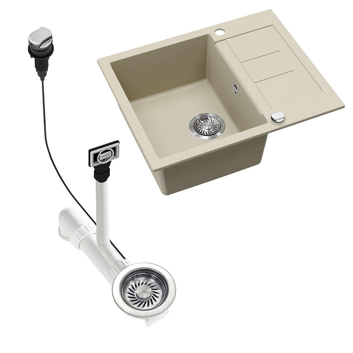 SPÜLBECKEN Rom Beige 62 x 50 cm - Beige, Keramik (62/20/50cm) - Bergstroem