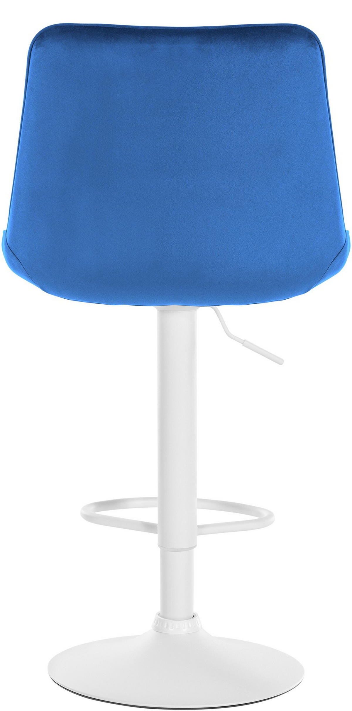 BARHOCKER RIO Blau Samt Weiß - Blau, Textil/Metall (49.5/91/50cm) - DELUKE