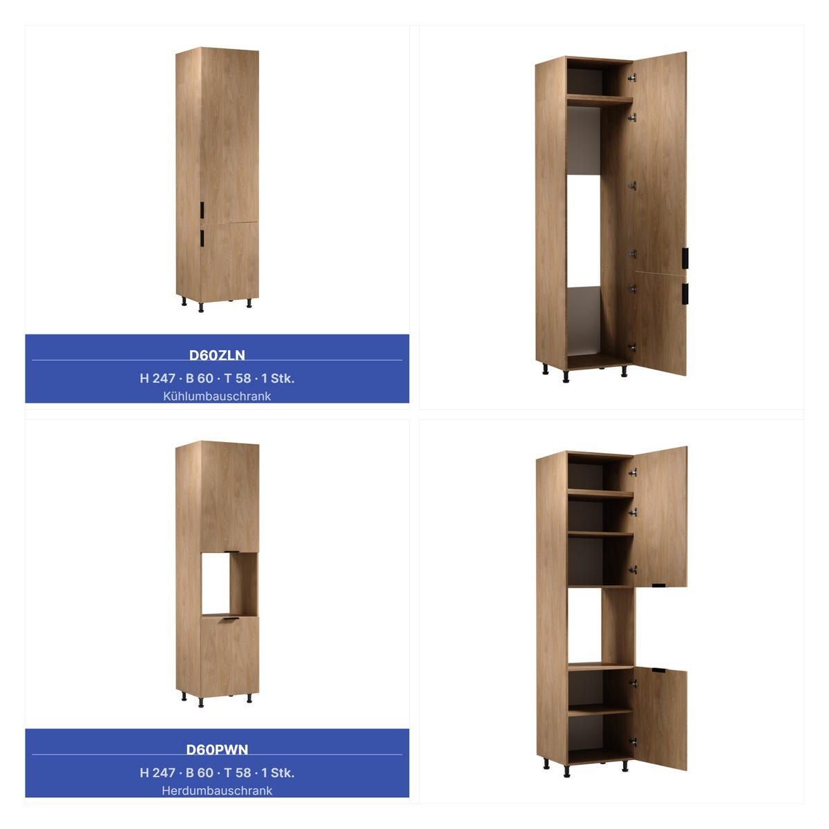 KÜCHENZEILE 395 cm - Sorento KS10-M395 - in Sonoma Eiche - Schwarz/Sonoma Eiche, Holz/Metall (395/247/58cm)