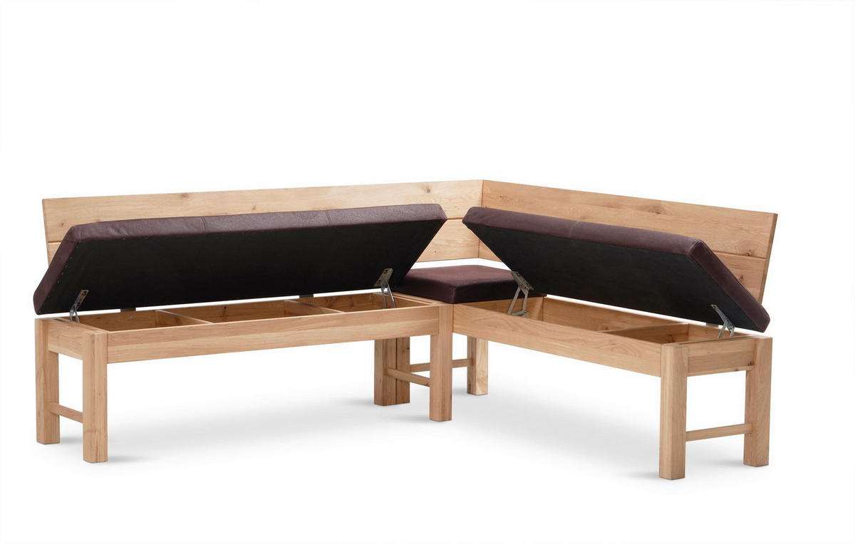 ECKBANK mit Truhe Dyan 1 für 5 Personen Massivholz Wildeiche/Braun - Wildeiche/Braun, Holz (192/167cm) - 58aufmkessel
