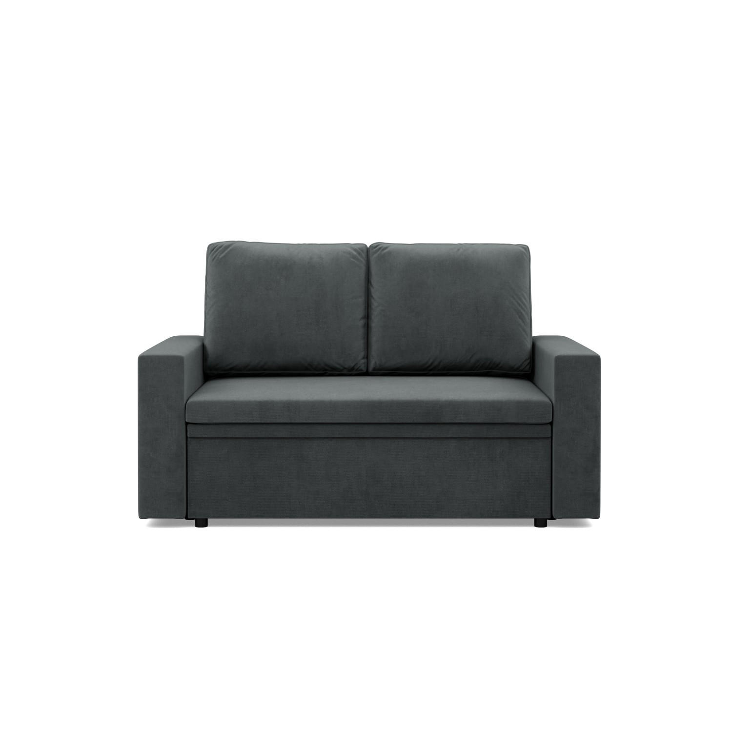 SOFA 2-SITZER MIT SCHLAFFUNKTION NEO, Dunkelgrau - Dunkelgrau, Textil (148/90/87cm) - Mebligo