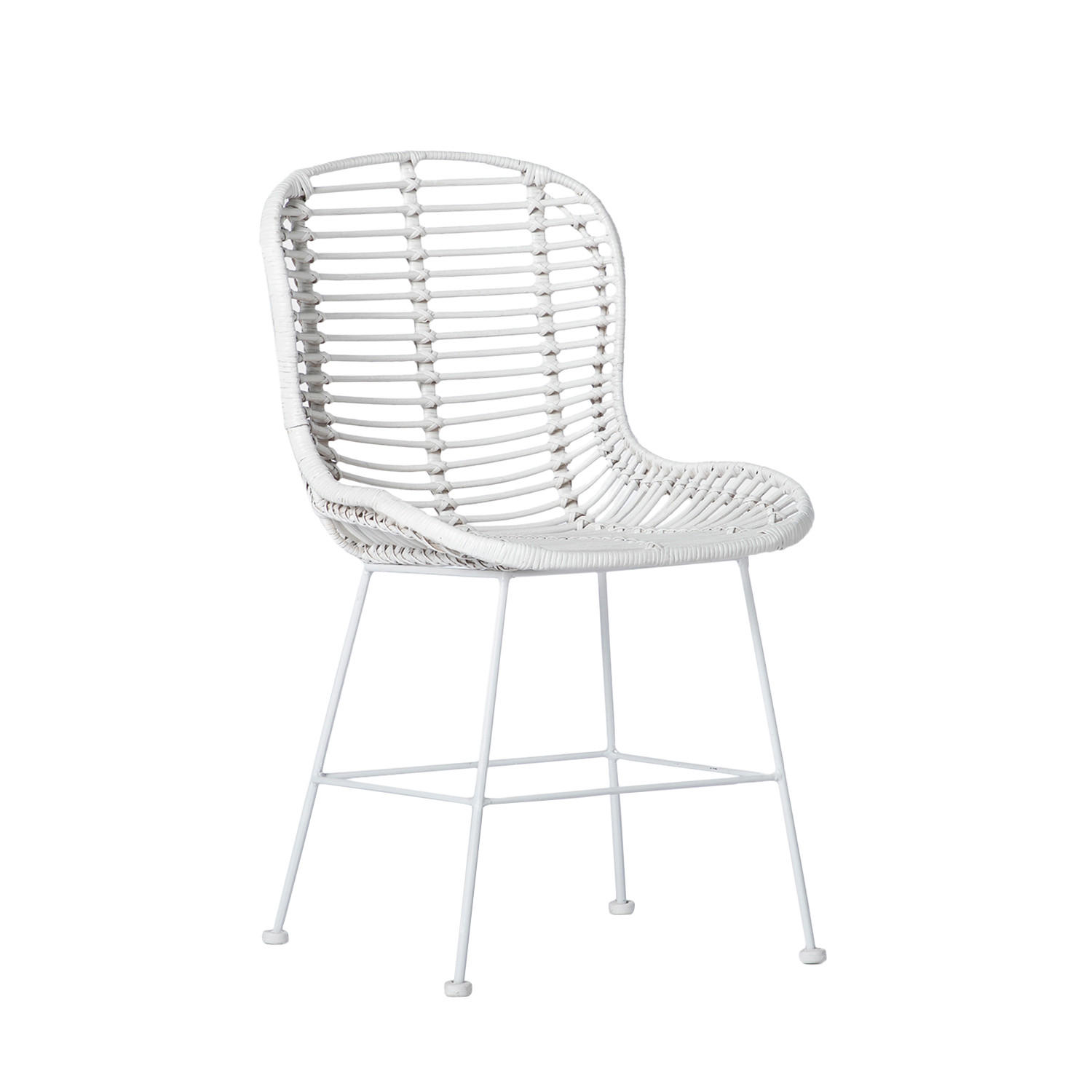 STUHL FÜR DRAUSSEN Leo Weiß 47 cm x 86 cm - Weiß, Naturmaterialien (47/86/57cm)