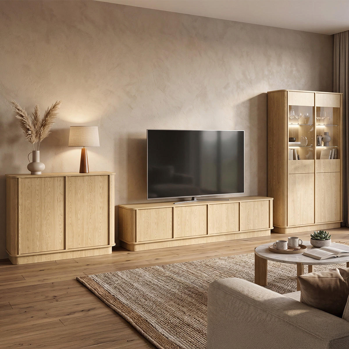 TV STOLEK Halina Dřevo - hnědá, kompozitní dřevo (200/45.7/40cm) - Petits-meubles