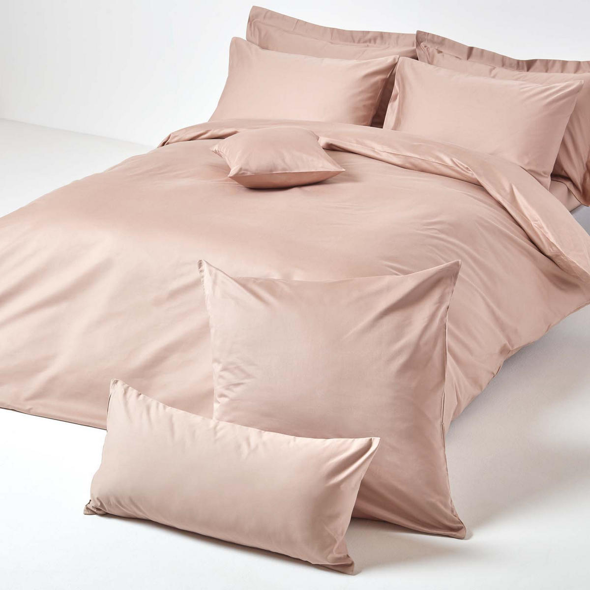 KISSENBEZUG Stehsaum Premium, Ägyptische Baumwolle, Fadendichte 1000 - Beige, Textil (48/74cm) - Homescapes