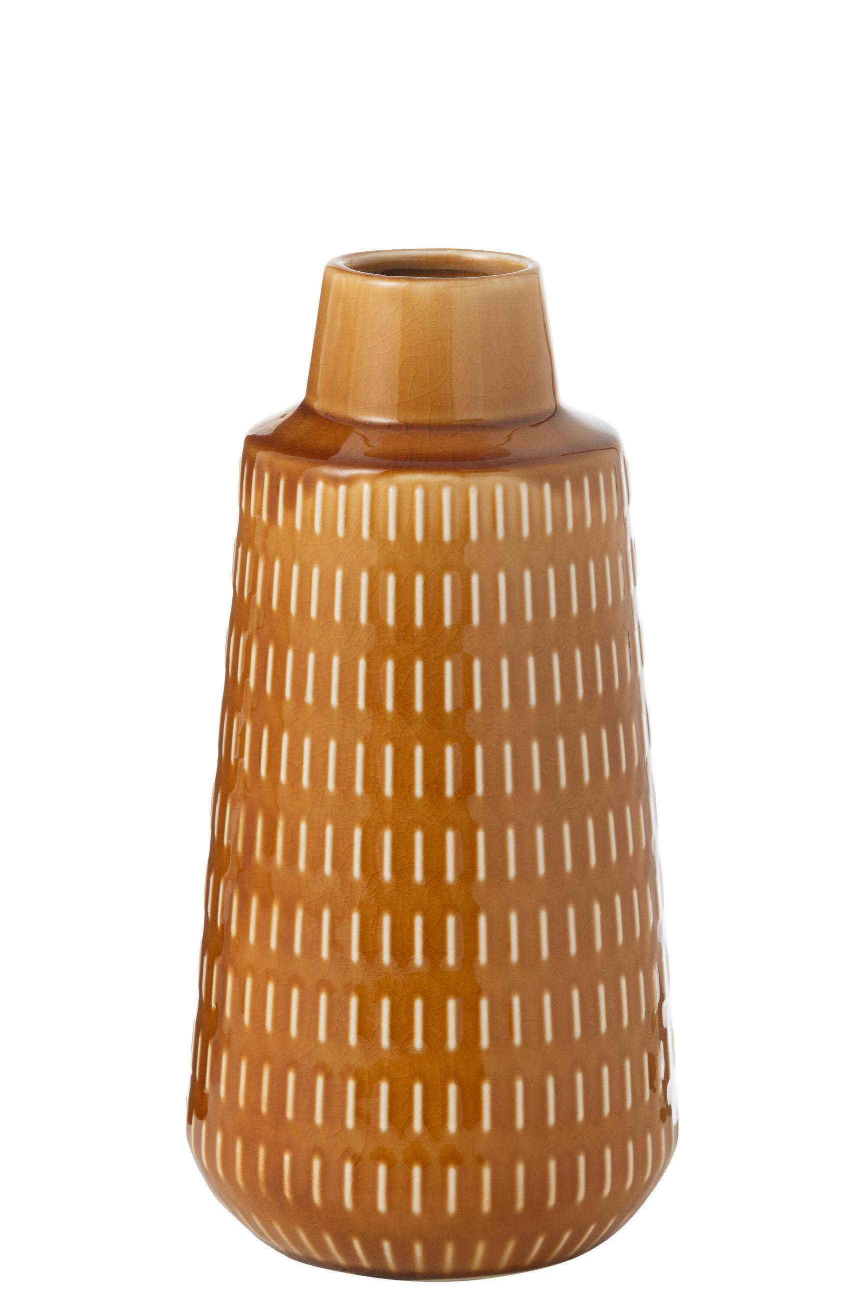 VASE RIA - Porzellan - Orange - L - Ø 15.5 cm - Orange, Keramik (31cm) - J-Line