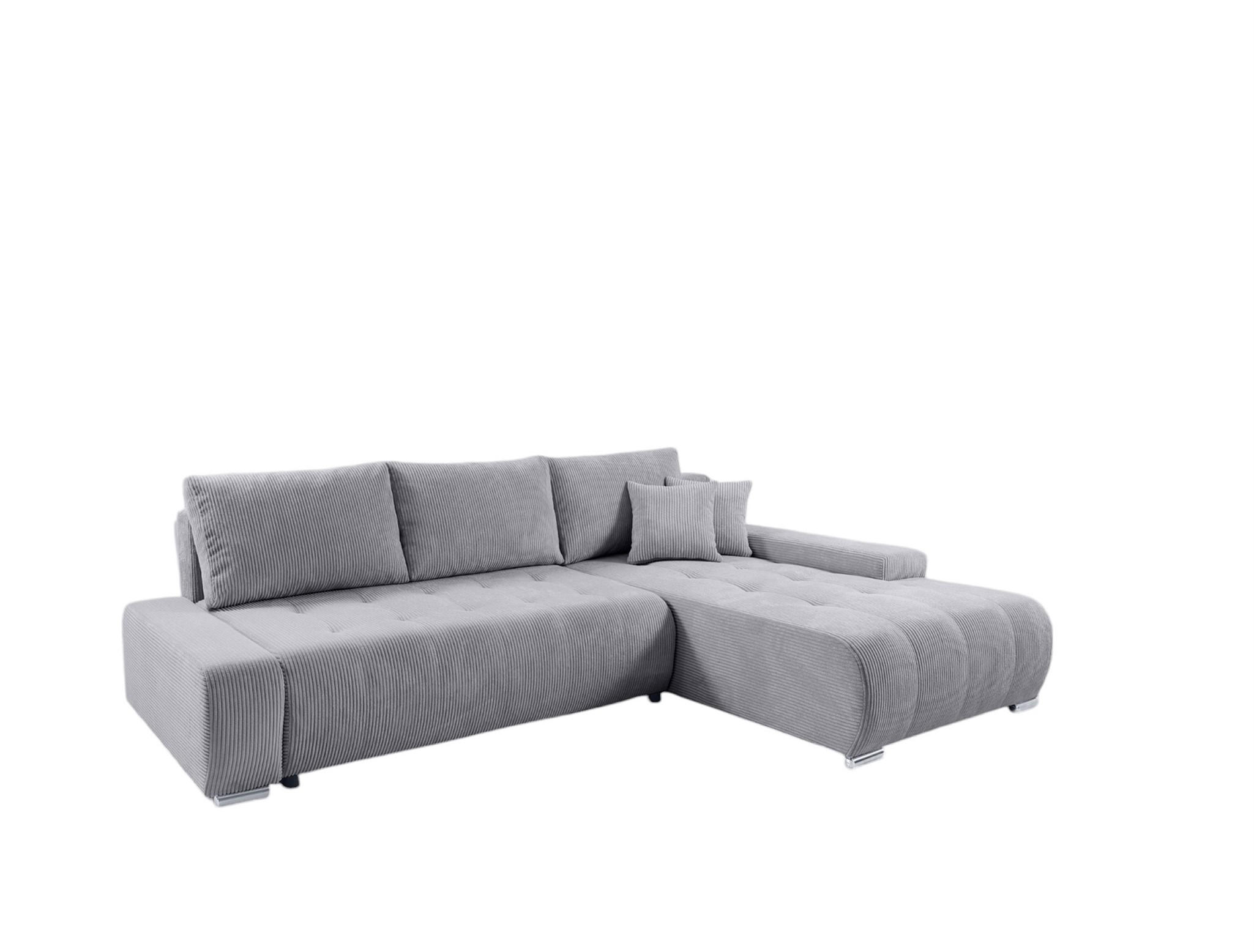 Fun Möbel Ecksofa Hellgrau 265x185 cm