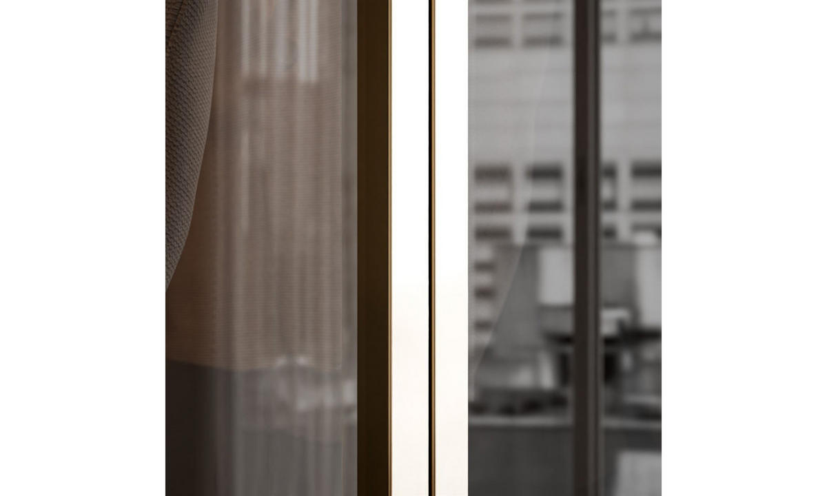 KLEIDERSCHRANK ATRIUM GOLD 200/57/210 cm Goldchrom-Griffe ohne LED-Beleuchtung - Kaschmir/Goldfarben, Holzwerkstoff (200/210/57cm) - Lookway