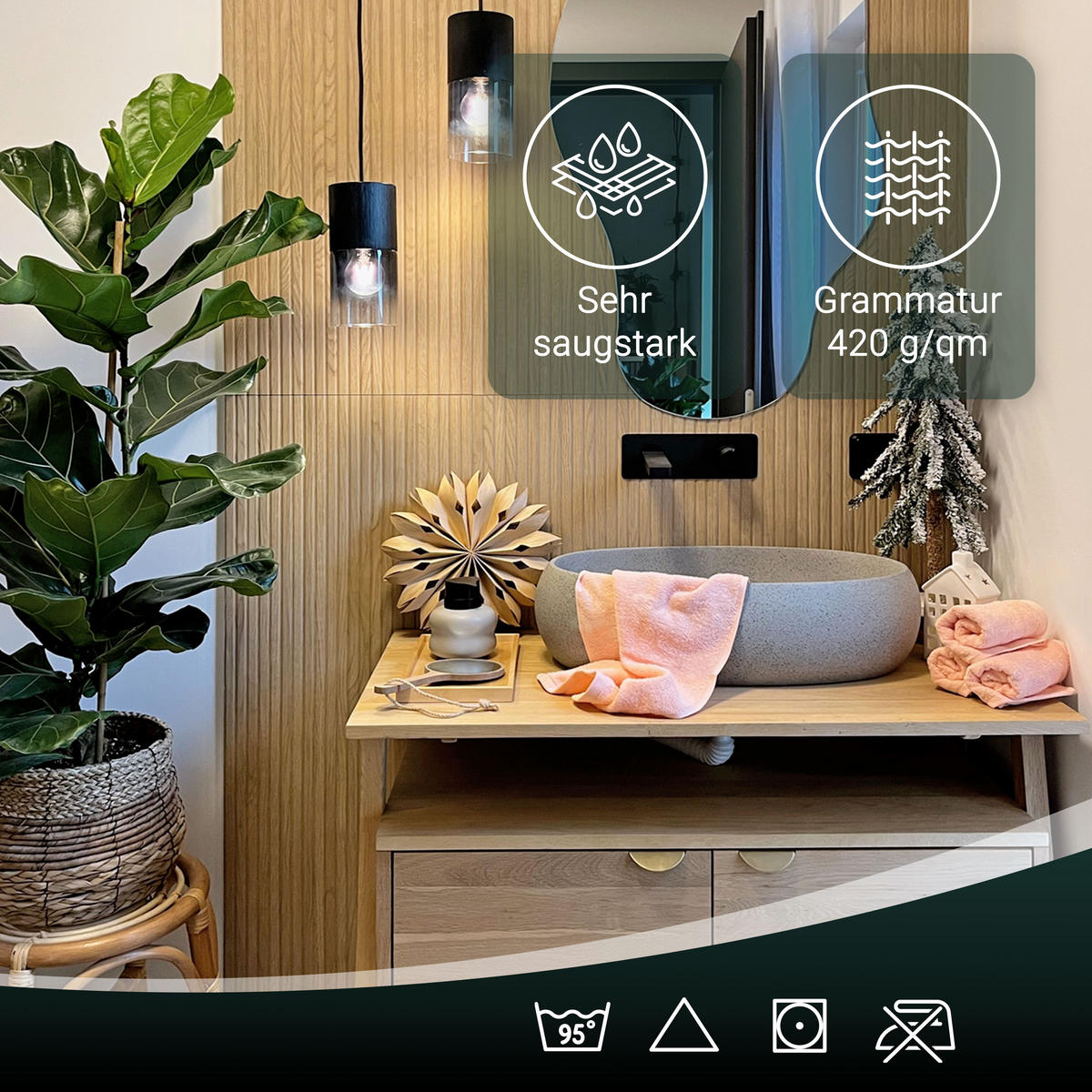 SEIFTÜCHER, 10er-Set, 30x30 cm, 100% Baumwolle, Rosa - Orange, Textil (30/30cm) - Zollner