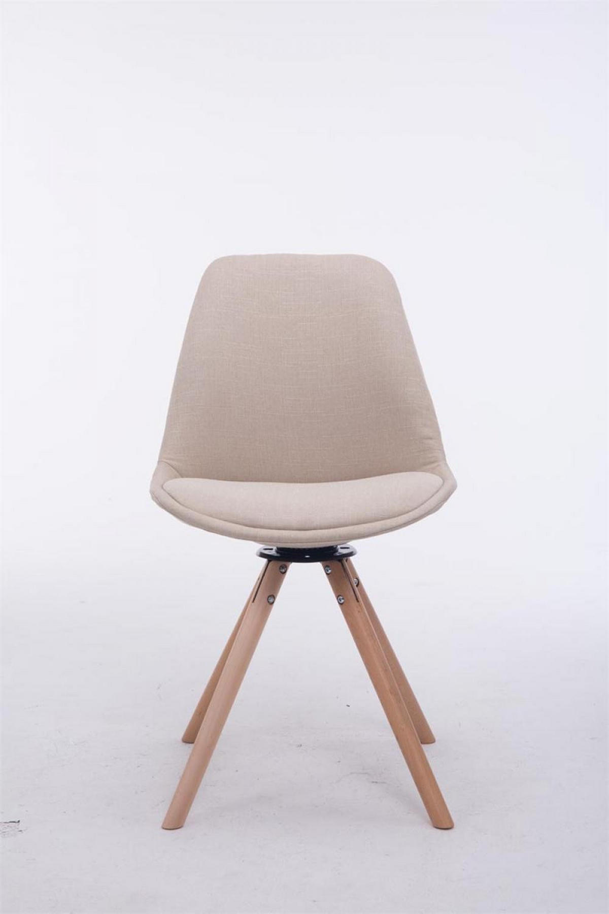 BESUCHERSTUHL Stoff creme - Eukalyptusholzfarben/Creme, Holz/Textil (48/84/56cm) - CLP