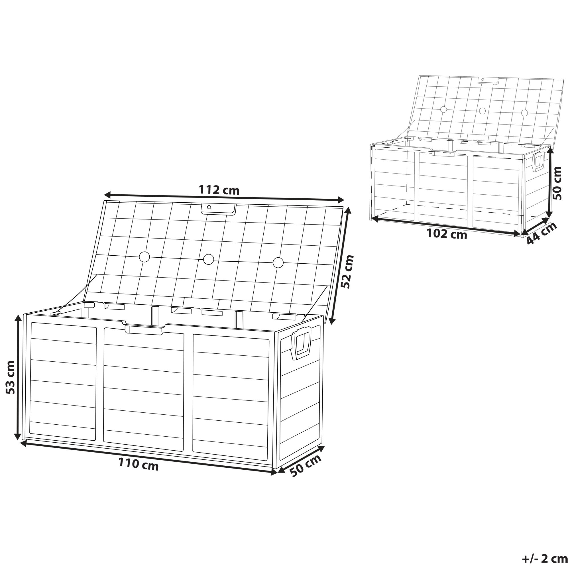 Thumbnail - Beliani Aufbewahrungsbox, Grau, Grün, Kunststoff, 112x53x50 cm, Aufbewahrung & Schutzhüllen, Gartenboxen