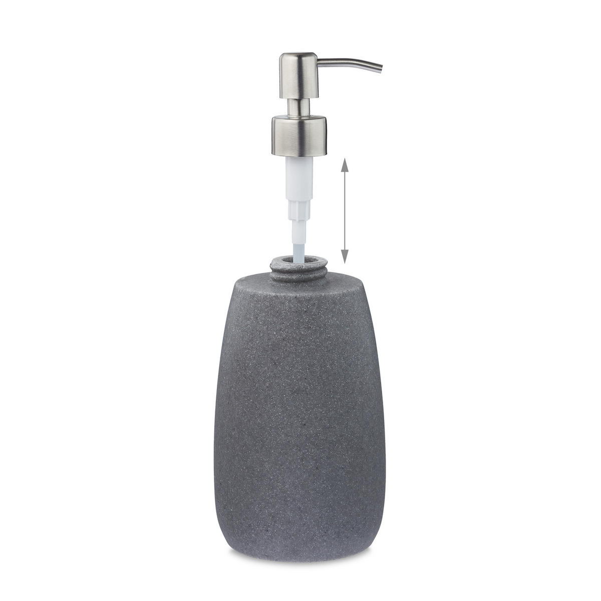 SEIFENSPENDER - Grau, Kunststoff/Metall (7.5/18/9cm) - Relaxdays