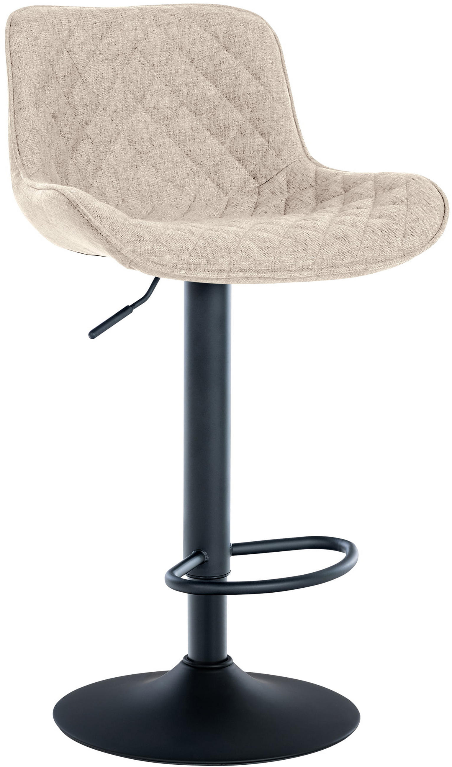 BARHOCKER Minerva Stoff taupe - Schwarz/Grau, Textil/Metall (48/105/54cm) - TPFLiving