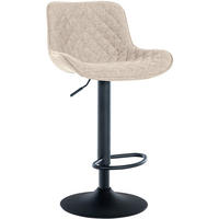 BARHOCKER Minerva Stoff taupe - Schwarz/Grau, Textil/Metall (48/105/54cm) - TPFLiving