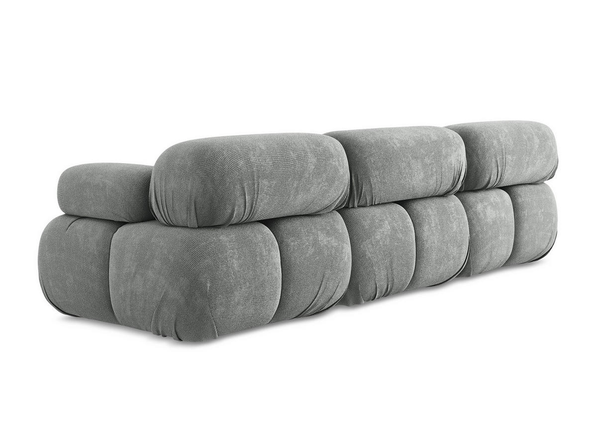 3-SITZER SOFA Chenille Stoff Grau - Blau/Schwarz, Kunststoff/Textil (285/70/96cm) - Makamii