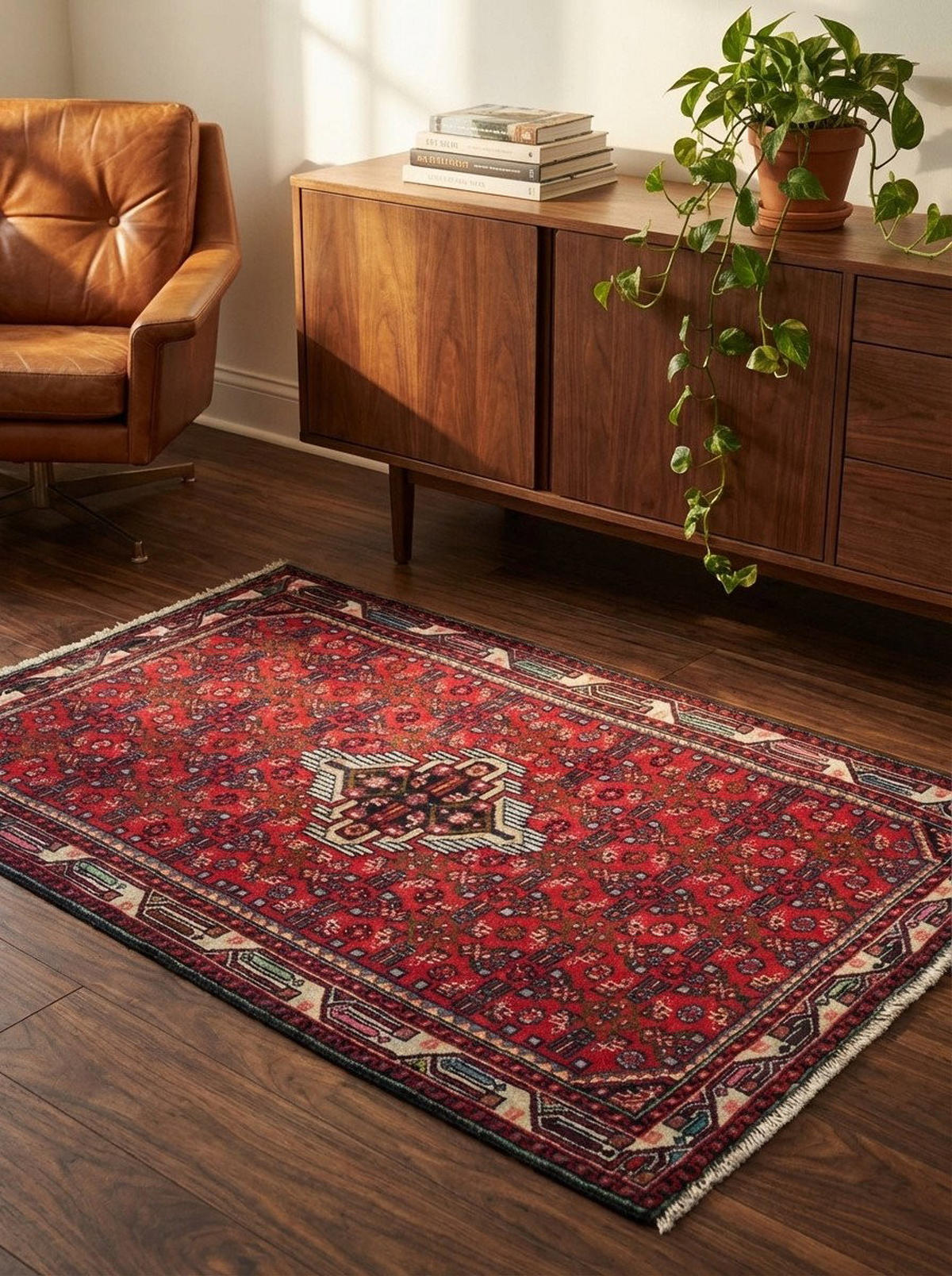 TEPPICH Assadabad Rot 153/100 cm Schurwolle - Rot, Textil (100/153cm) - Looma