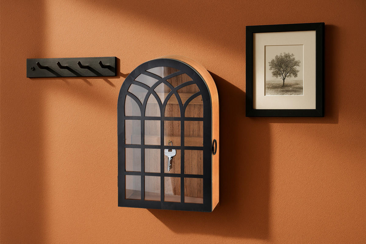 SCHLÜSSELKASTEN Stacy Schwarz 30x19x6,5 cm Holz - Schwarz, Holz (6.5/19/30cm) - Mondex