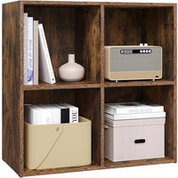 BÜCHERREGAL mit 4 Fächer, Holzwerkstoff, Rustikales Braun - Dunkelbraun, Holzwerkstoff (59.6/59.8/29cm) - Woltu