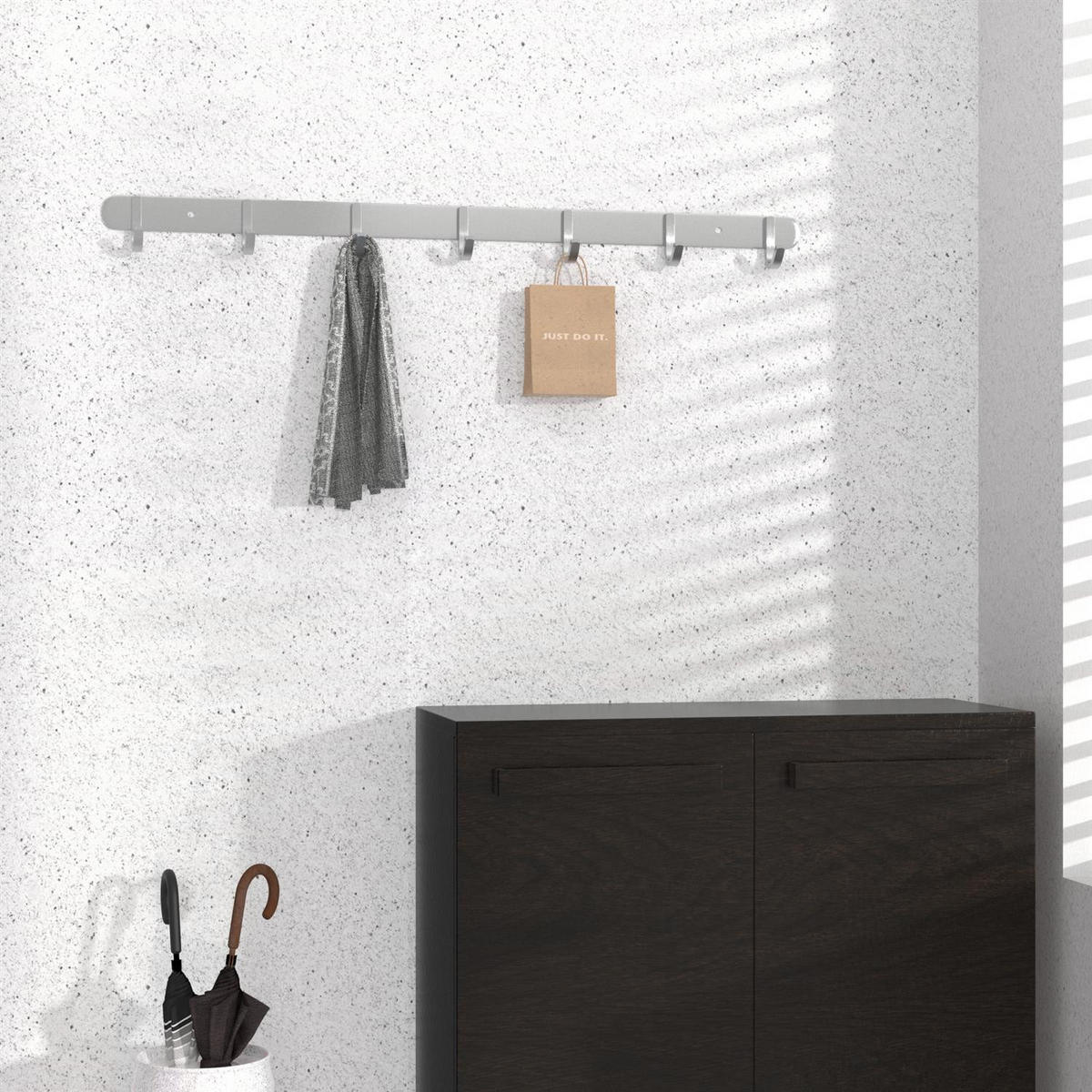 HAKENLEISTE 54/4.7/4.7 cm - Silberfarben, Metall (4.7/4.7/54cm) - Intirilife