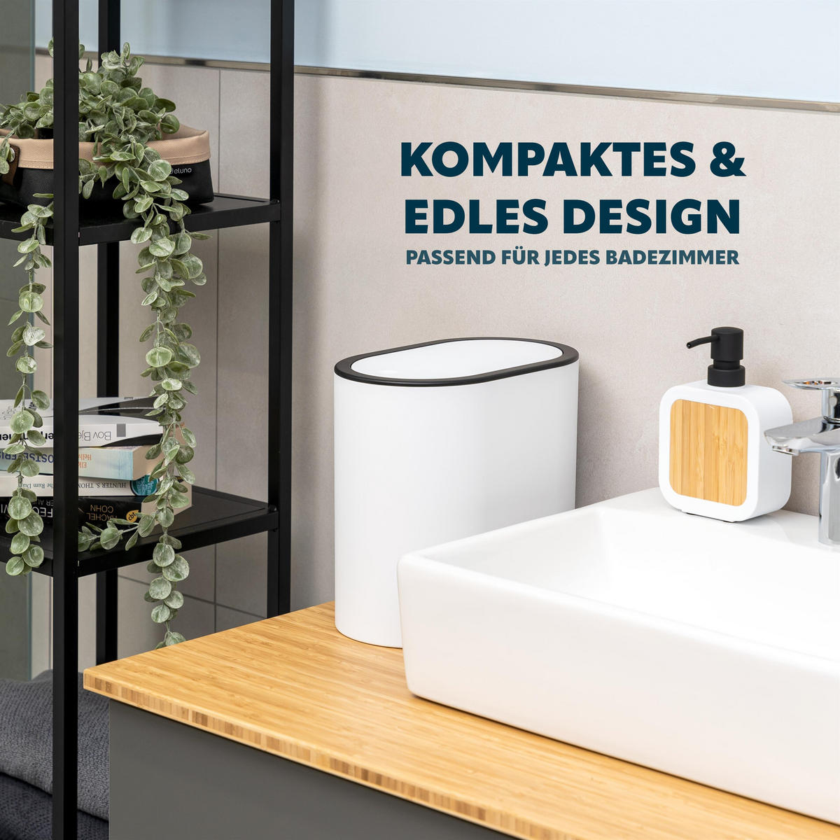 KOSMETIKEIMER, weiß - Weiß, Kunststoff (25.5/24.5/16.5cm) - eluno