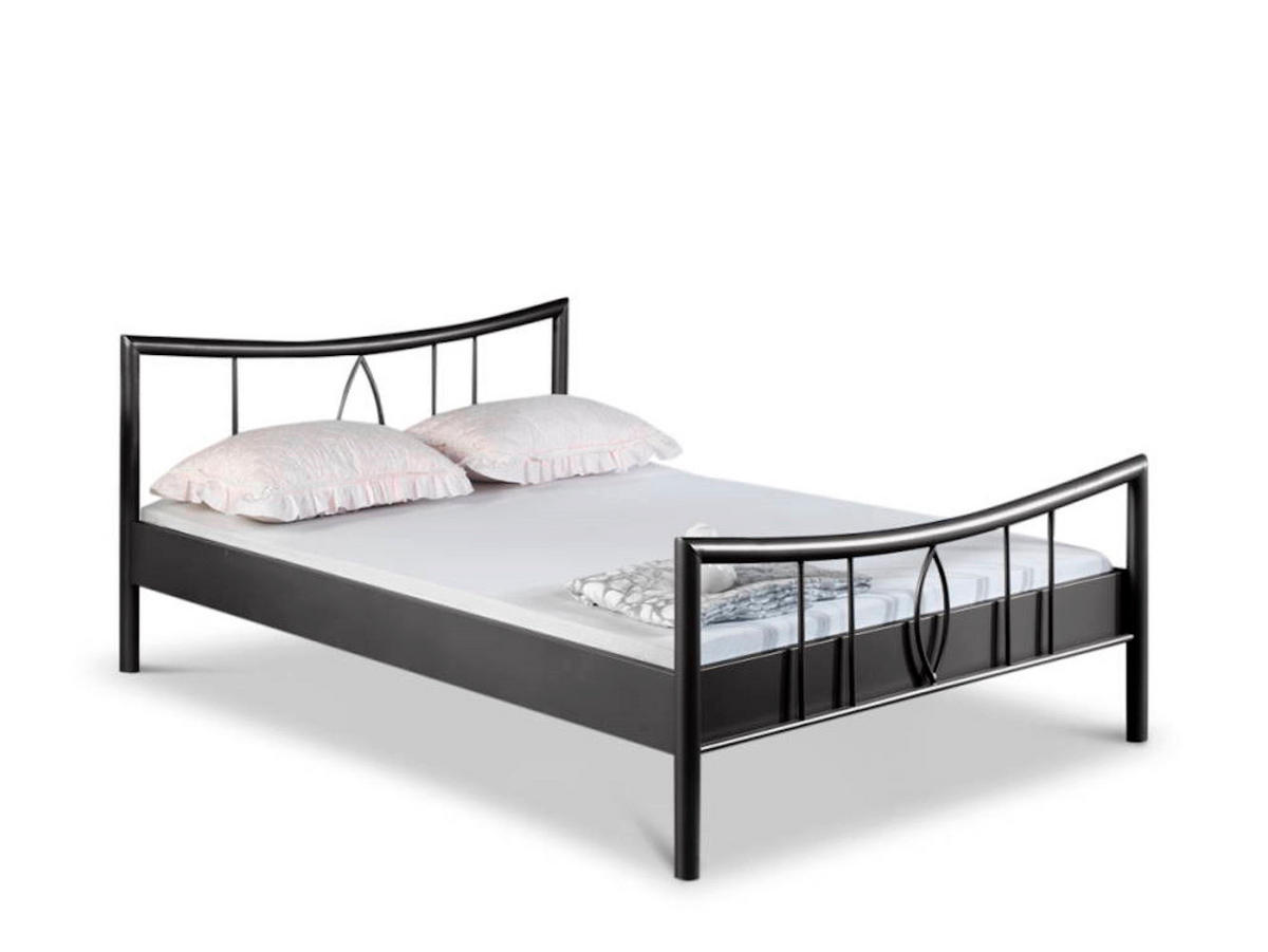 METALLBETT Luisa / 140 x 200 cm / dunkelgrau - Anthrazit, Metall (140/200cm) - BED BOX