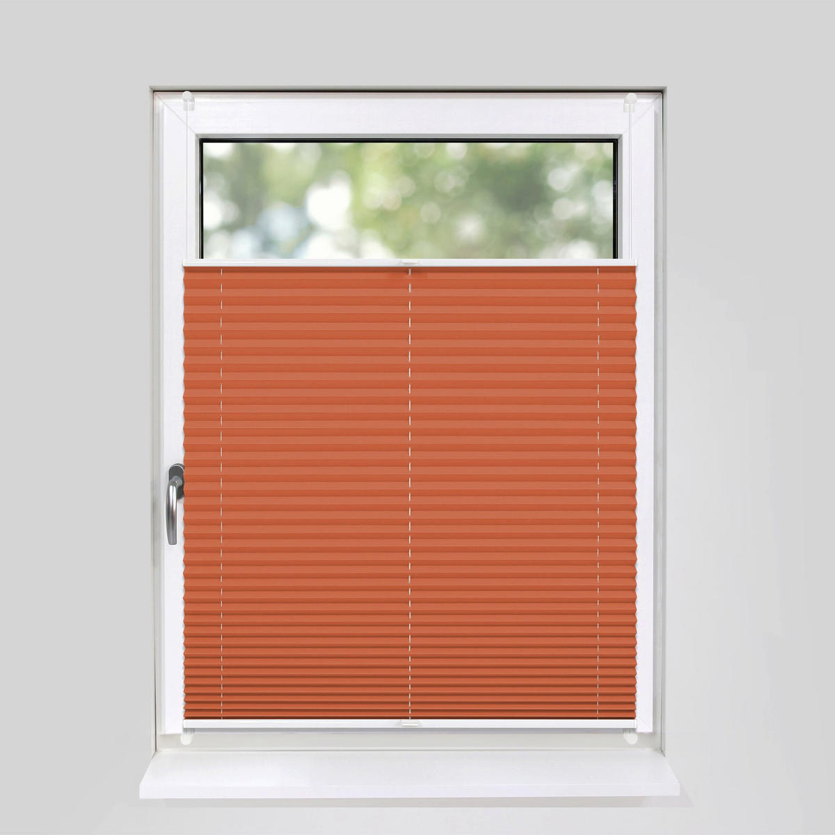 PLISSEE Basic ohne Bohren - Orange, Textil (100/210cm) - Deco-Raum