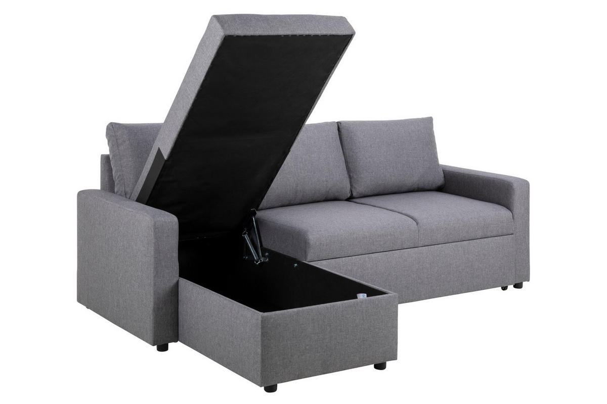 SCHLAFSOFA grau - Grau, Holzwerkstoff (218/155cm) - ebuy24