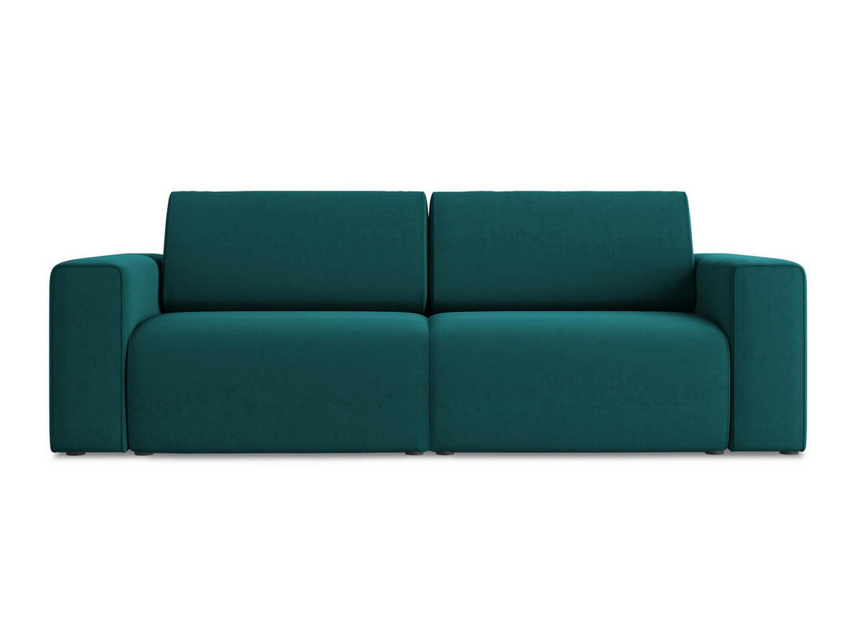 3-SITZER SOFA Samt Stoff Blau - Blau/Petrol, Kunststoff/Textil (224/80/103cm) - Makamii