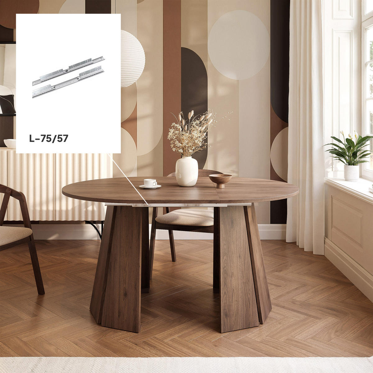 TISCH AUSZIEHBAR VERDA 100–140 cm, Farbe Nussbaum - Nussbaumfarben, Holzwerkstoff (100/140/76cm) - Idohome
